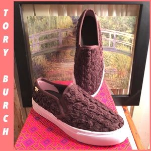 SALE🌷SZ 5.5-NIB-TORY BURCH BROWN SLIP ON SNEAKERS
